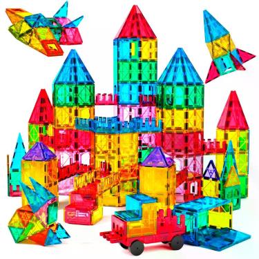 Imagem de Brinquedo Educativo Infantil Bloco de Montar Magnético 65 ou 130 Peças