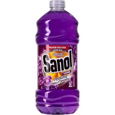 Imagem de Desinfetante Líquido para uso Geral, Lavanda, Sanol, 2 Litros, Roxo | Ação bactericida em pisos, azulejos, bancadas, ralos e lixeiras, fórmula concentrada que rende e deixa perfume duradouro