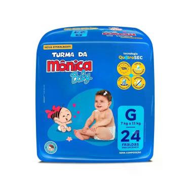 Imagem de Fralda Turma da Mônica Jumbo Tamanhos - RN, P, M, G, XG, XXG, G, 24