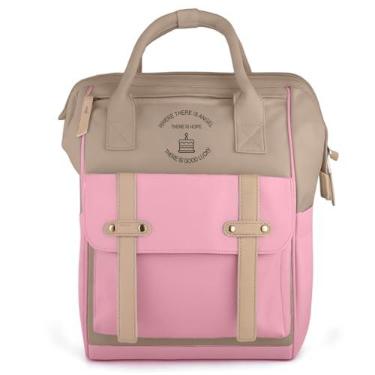 Imagem de Bolsa Maternidade Grande Recém Nascido Alça Bagagem Viagem (Rosa e Marrom)