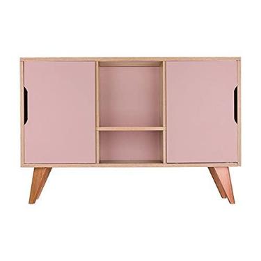 Imagem de Balcão Buffet com 2 Portas Carvalho e Rosa Claro