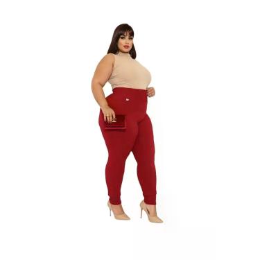 Imagem de Legging Plus Size G1 G2 G3 G4 G5 G6 Jacar Jacquard PINA, G1, Bordô