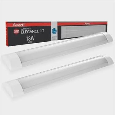 Imagem de Kit com 2 Luminárias LED de Sobrepor Ultra Fina Elegance Fit 18W 6500K Luz Branca para Teto (2)