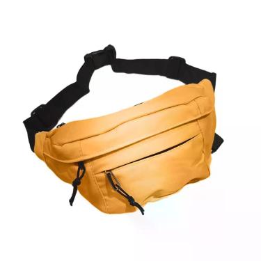 Imagem de Pochete Bolsa Grande Transversal Ajustável Lisa Celular Dinheiro Laranja