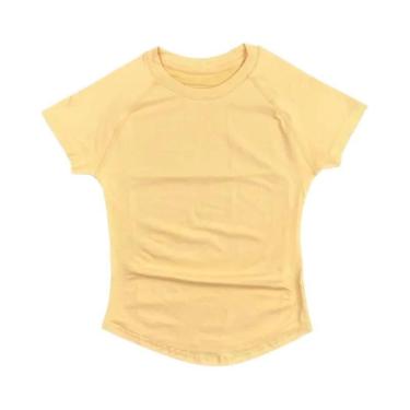 Imagem de Camiseta Esportiva Feminina Respirável E Elástica Com Gola Redonda E M