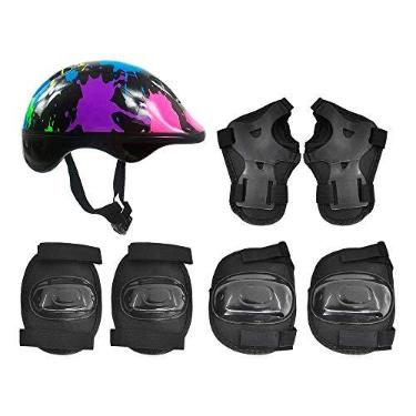 Imagem de dm toys Kit Radical Plus Infantil Paint - Capacete + Joelheira - DMR5488, Multicor