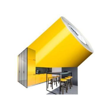 Imagem de Vinil Adesivo Móveis AMARELO 1MX50CM Adherent Contact - Marca Imprimax