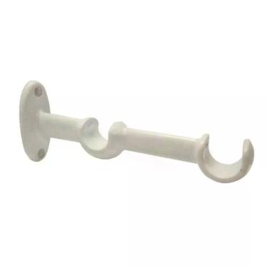 Imagem de Suporte para Cortina Duplo Prátiko para Instalação de Cortinas com Kit de Buchas e Parafusos 6 Branco Bella Arte