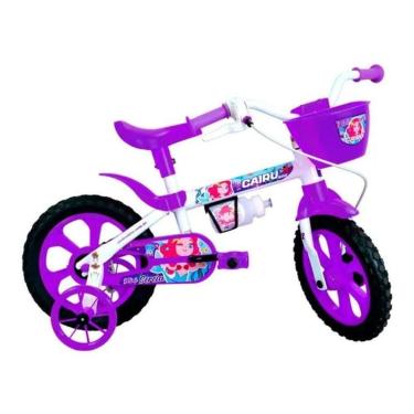 Imagem de Bicicleta Infantil Mini Sereia Aro 12 Freio a Tambor Branco-Roxo Cairu