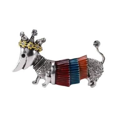 Imagem de Broche De Esmalte Unissex Com Strass De Cachorro, Joia De Lapela Para 