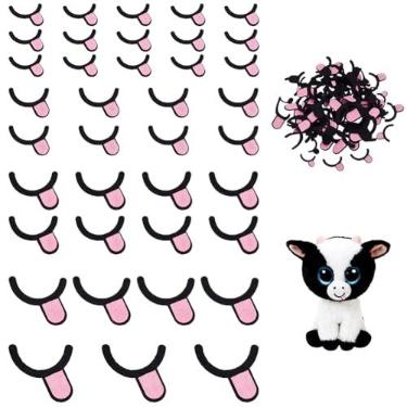 Imagem de PH PandaHall 5 estilos de boca de feltro, 250 peças, boca de sapo de feltro com língua, preta, costurada, bocas de crochê, para animais de pelúcia Amigurumi, fantoches, faça você mesmo, projetos de