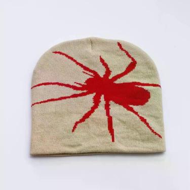 Imagem de Gorro De Inverno Unissex Em Tricô Com Teia De Aranha, Quente E Diverti