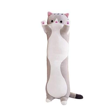 Imagem de mewmewcat Gato bonito dos desenhos animados em forma de boneca de brinquedo de pelúcia brinquedo dormir longo lance presente decorativo