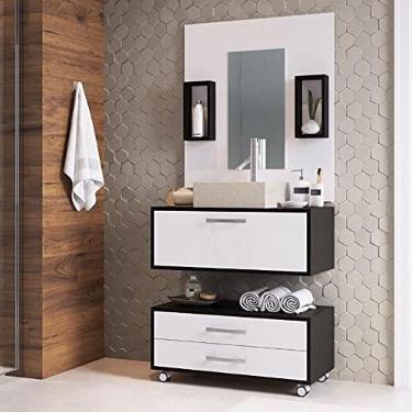 Imagem de Kit Gabinete de Banheiro Balcão Class Conjunto 80cm com Cuba