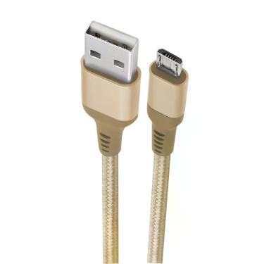 Imagem de Cabo Micro Usb Geonav Turbo V8 Android 1 M Nylon Trançado, Ouro