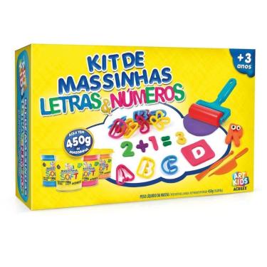 Imagem de Massa para Modelar Criativa ART KIDS Letras e Numeros 450G