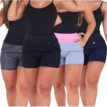 Imagem de Short Moletinho Moletom Fitness Feminino Com Bolso Ótimo Para Caminhar