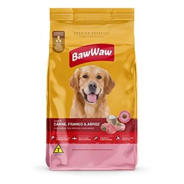 Imagem de Ração Baw Waw para cães adultos médios e grandes sabor Carne, Frango e Arroz - 10.1kg