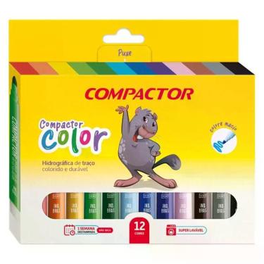 Imagem de Canetinha Hidrográfica Color 1582315 12 Cores - Compactor