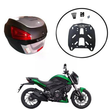 Imagem de Baú Moto Universal Awa 29 L + Suporte Sup Bajaj Dominar 400, Prata