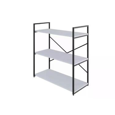 Imagem de Estante C/03 Prateleiras 84x80x33cm Yon Branco Tx/est.preta Branco Tx/est.preta
