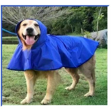 Imagem de Capa Chuva Pet Cachorro Nylon Emborrachado G Regulável - Malloo, Azul 