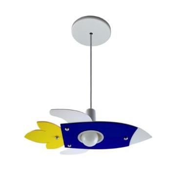 Imagem de Luminária Infantil Pendente Foguete Avião Nave Quarto