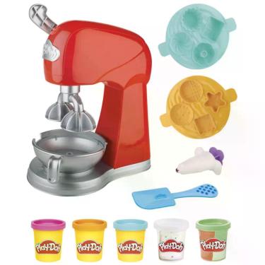 Imagem de Play-Doh Misturador Mágico Transforma Imaginação em Confeitaria Colorida com 8 Formas 5 Potes 56G Laranja Azul Rosa