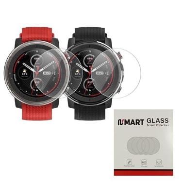 Imagem de Kit 2 Películas protetora de VIDRO Temperado compatíveis com Amazfit T-REX STRATOS VERGE GTR 4 - Screen Protector, 2 Pcs - Nandos-Store (Amazfit STRATOS 3)