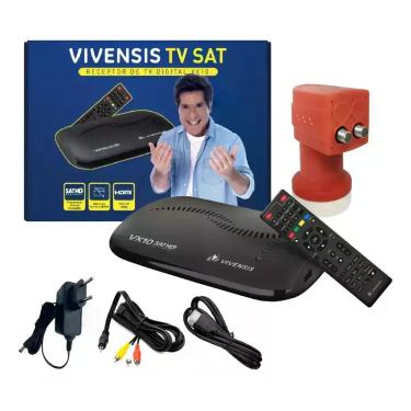 Imagem de Kit Receptor De Tv Vivensis Vx10 Sat Hd + Lnbf Duplo, Bivolt