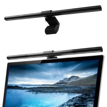 Imagem de Barra de luz para monitor de computador, luzes LED de leitura eletrónica, candeeiro de monitor de computador alimentado por USB, controlo tátil, sem brilho do ecrã, cuidado com os olhos