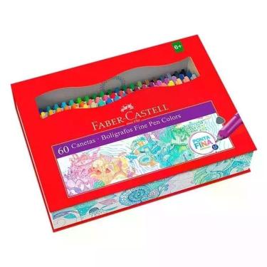 Imagem de Caneta Faber-Castell Fine Pen Colors FPBES60ZF Ponta Fina 4MM 60 Cores