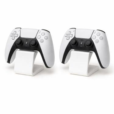 Imagem de Suporte Universal para Controle de Jogos, Base de Mesa Decorativa em Plástico, Gamer, Ps5, Ps4, Xbox, Pc, Notebook, Nintendo Switch, Joystick, Manete, Videogame, Console (Kit 2 Branco)