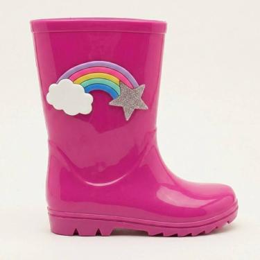 Imagem de Galocha Infantil Feminina Estrela Arco Iris - Kimimo, Pink, 25/26