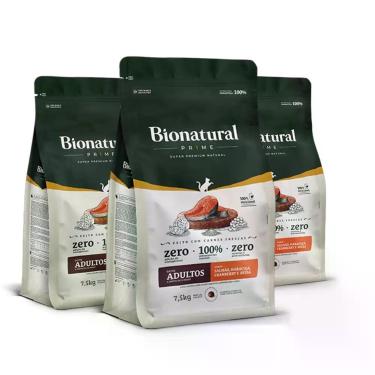 Imagem de Kit 3 Ração Bionatural Gatos Adultos Salmão - 7,5kg