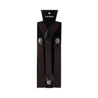 Imagem de Suspensórios Masculinos De Cor Sólida Com Alças Para Calças, Camisas, 