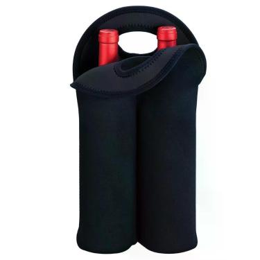 Imagem de Bolsa Térmica Porta Garrafa Neoprene Mantém Temperatura 1h Cor:preto