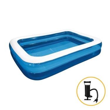 Imagem de Piscina Inflável Retangular Familiar 440 Litros com Bomba de Inflar Ji
