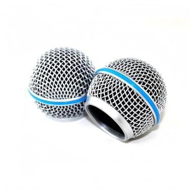Imagem de 2 peças de grade de substituição RK265G para microfones Shure com e sem fio BETA 58A, BETA 58M e BETA 58MR SM58 Microfones Grade de malha com espuma interna