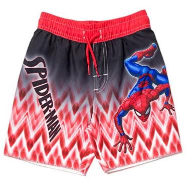 Imagem de Marvel Roupa de banho para meninos grandes do Homem-Aranha vermelho/preto 12, Vermelho/preto, 12