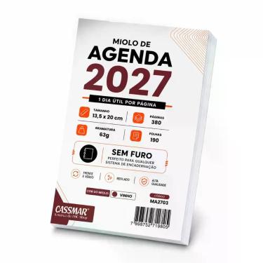 Imagem de Miolo de Agenda 2027 63g 13,5x20 cm Vinho Cassmar 01un