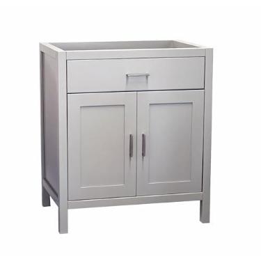 Imagem de Armário de pia cinza independente para pia de banheiro sem tampa 61 cm/76 cm/91 cm L (cinza claro Newport, 91 cm L x 21 P x 34,5 A)