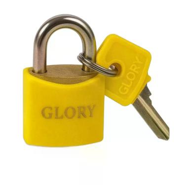 Imagem de Cadeado Colorido Decorado Mala Viagem Academia 25 Mm - Glory, Amarelo