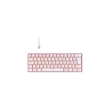 Imagem de Teclado Mecânico Gamer Hyrax Thunder HCK61, LED Vermelho, Switch Red, 100% anti-ghosting, ABNT2, Branco - HCK61W-RED-LED