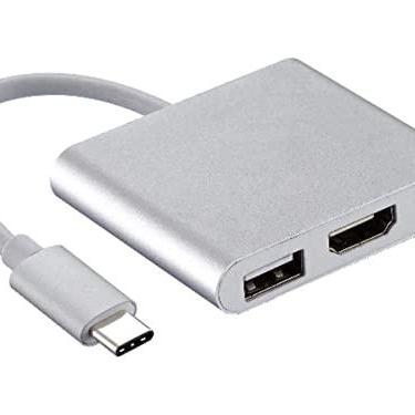 Imagem de Adaptador 3x1- Usb 3.1 Tipo-c Thunderbolt 3.0 X Hdmi Usb T-c