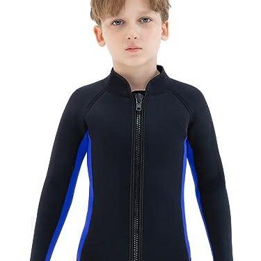 Imagem de REALON Wetsuits Jaqueta feminina masculina de neoprene de 2 mm camisa de manga comprida 3 mm colete com zíper frontal colete para manter quente para adultos jovens crianças mergulhar, surfe, natação, esportes aquáticos