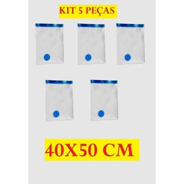 Imagem de Kit 5 Sacos a Vácuo ou Bomba Elétrica para Organizar Roupas - Top Útil
