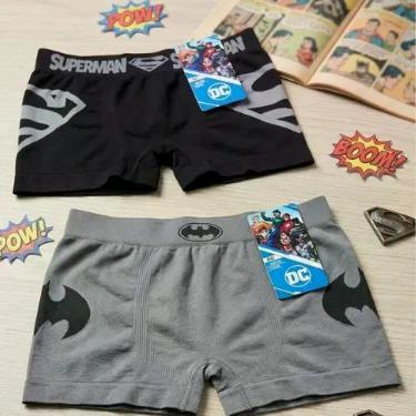Imagem de Cueca Boxer Infantil em Poliéster Estampas Heróis - Altomax, M, Preto