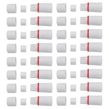 Imagem de Bxian 16 peças 44 x 20 mm PVC branco exterior RJ45 plugue protetor de tampa impermeável para câmera IP CCTV cabo cabo de conexão adaptador
