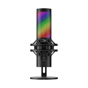 Imagem de Microfone USB HyperX QuadCast 2 S – com Iluminação RGB, Ideal para Streaming e Podcast, com Controles Integrados, Iluminação LED, Suporte Antichoque Removível, Preto (9A273AA)